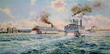 Great Steamboat Race by Michael Blaser Pricing Limited Edition Print image