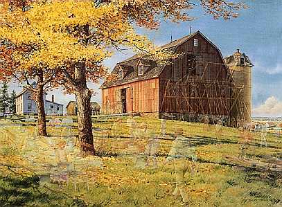 Neighbors Barn Rais by Charles Peterson Pricing Limited Edition Print image