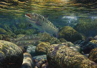 On Run Salmon by Mark Susinno Pricing Limited Edition Print image