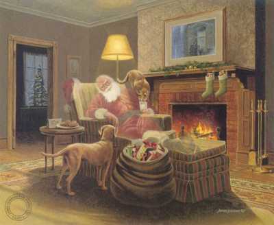 Santas Time Out by James Lumbers Pricing Limited Edition Print image