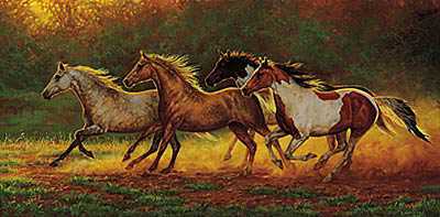 Gold Dust Horses by Chris Cummings Pricing Limited Edition Print image