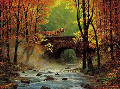Autumn Bridge by Chris Cummings Pricing Limited Edition Print image
