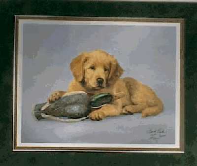 Golden Puppy & Decoy by Linda Picken Pricing Limited Edition Print image
