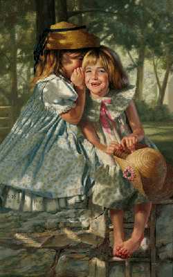 Giggles Whispers by Bob Byerley Pricing Limited Edition Print image