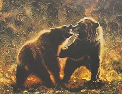 Grizzly Wrestl by Jay J Johnson Pricing Limited Edition Print image