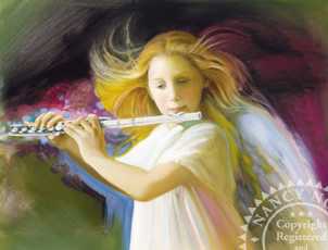 Angel With Flute by Nancy Noel Pricing Limited Edition Print image