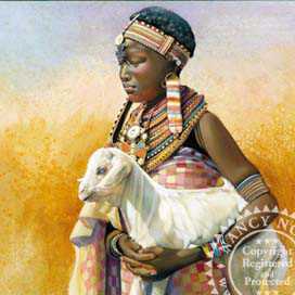 Samburu Woman Goat by Nancy Noel Pricing Limited Edition Print image