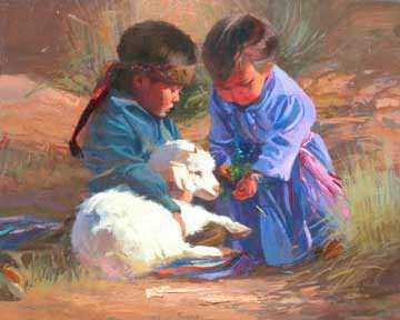 Navajo Kids by Bonnie Conrad Pricing Limited Edition Print image