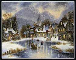 Winter In Village by Dennis Patrick Lewan Pricing Limited Edition Print image