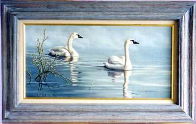 Swans In The Mist by Joan Sharrock Pricing Limited Edition Print image