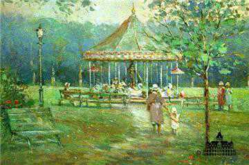 Carousel In Park by L Gordon Pricing Limited Edition Print image