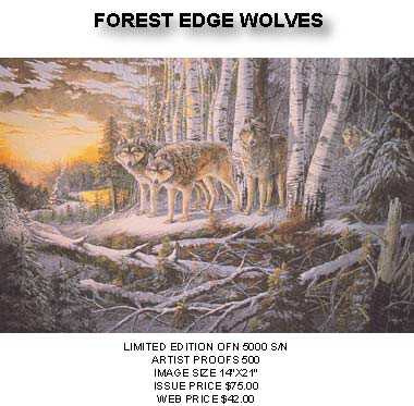 Forest Edge Wolves by Donald Blakney Pricing Limited Edition Print image