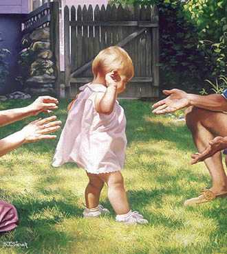 Babys First Steps by Thomas S Sierak Pricing Limited Edition Print image