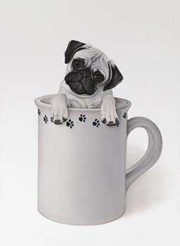 Little Pug In A Mug by Brett Longley Pricing Limited Edition Print image