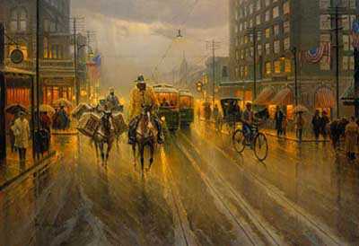 Early Downtown Hous by G Harvey Pricing Limited Edition Print image