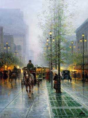 Carriages Canal Street by G Harvey Pricing Limited Edition Print image