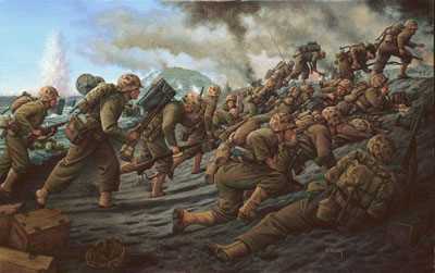 Iwo Jima 19 Feb 1945 by Donna J Neary Pricing Limited Edition Print image