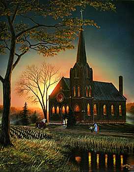 Four Churches Fall by Rick Kelley Pricing Limited Edition Print image