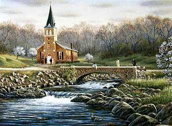Four Churches Sprng by Rick Kelley Pricing Limited Edition Print image