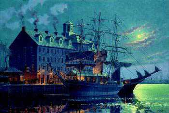 Old Boston Moonlight by John Barber Pricing Limited Edition Print image