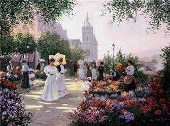 Flower Mkt Sein Uncnvs by Christa Kieffer Pricing Limited Edition Print image