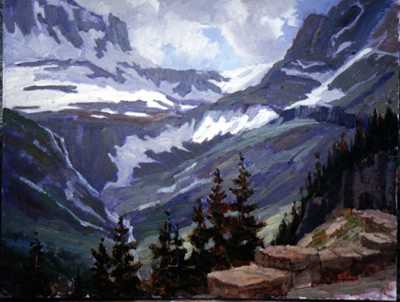 Logan Pass Glacier by Linda Tippetts Pricing Limited Edition Print image
