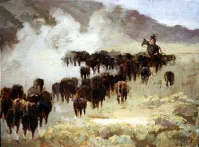 Roundup Near Dillon by Linda Tippetts Pricing Limited Edition Print image