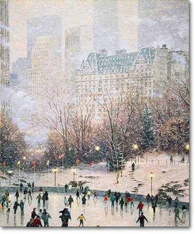 Skating In Park by Thomas Kinkade Pricing Limited Edition Print image