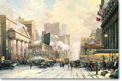 Ny Snow 7Th 1932 by Thomas Kinkade Pricing Limited Edition Print image