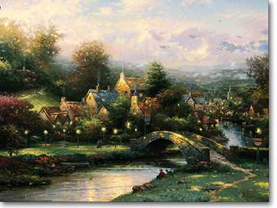 Lamplt Village by Thomas Kinkade Pricing Limited Edition Print image