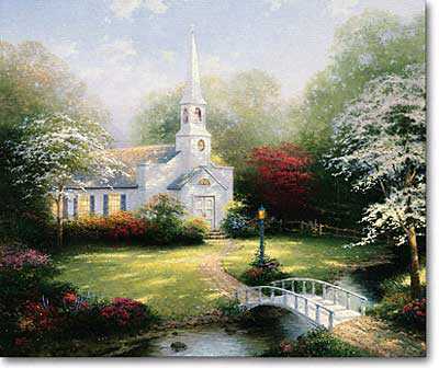 Hometown Chapel by Thomas Kinkade Pricing Limited Edition Print image