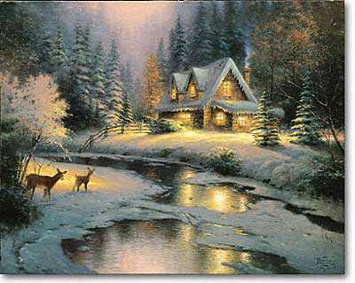 Deer Creek Cott by Thomas Kinkade Pricing Limited Edition Print image