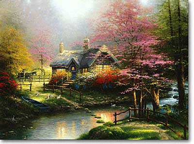 Step Stone Cott by Thomas Kinkade Pricing Limited Edition Print image