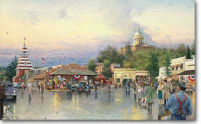 Main St Court by Thomas Kinkade Pricing Limited Edition Print image