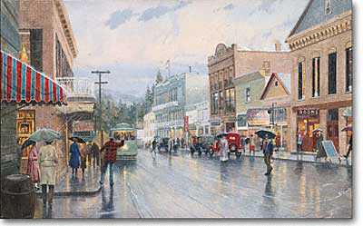 Main St Trolley by Thomas Kinkade Pricing Limited Edition Print image