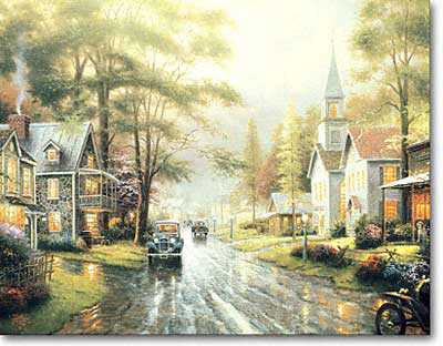 Hometown Evening by Thomas Kinkade Pricing Limited Edition Print image