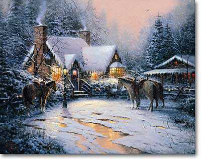 A Christmas Welcome by Thomas Kinkade Pricing Limited Edition Print image