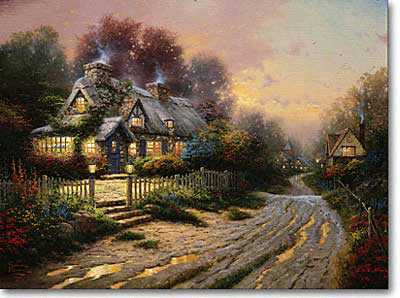 Teacup Cott by Thomas Kinkade Pricing Limited Edition Print image