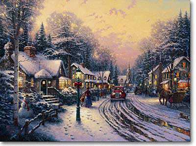 Village Christmas by Thomas Kinkade Pricing Limited Edition Print image