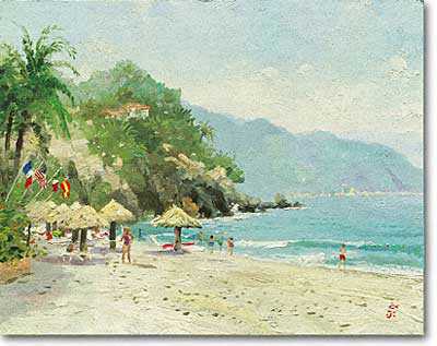 Puerto Vll Beach by Thomas Kinkade Pricing Limited Edition Print image