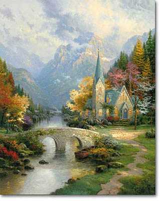 Mtn Chapel by Thomas Kinkade Pricing Limited Edition Print image