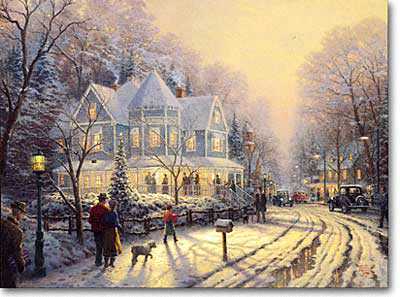 A Holiday Gathering by Thomas Kinkade Pricing Limited Edition Print image