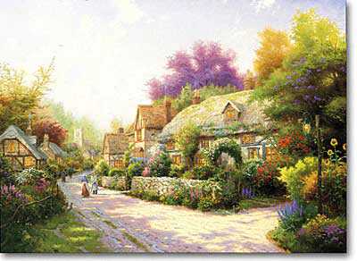 Cobblest Vill by Thomas Kinkade Pricing Limited Edition Print image