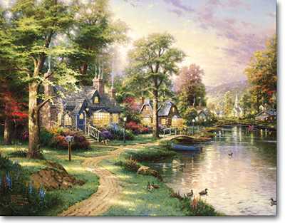 Hometown Lake by Thomas Kinkade Pricing Limited Edition Print image