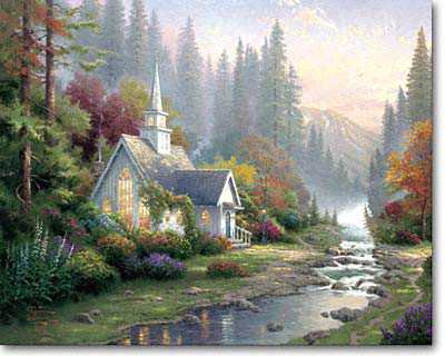 Forest Chapel by Thomas Kinkade Pricing Limited Edition Print image