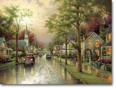 Hometown Morn by Thomas Kinkade Pricing Limited Edition Print image