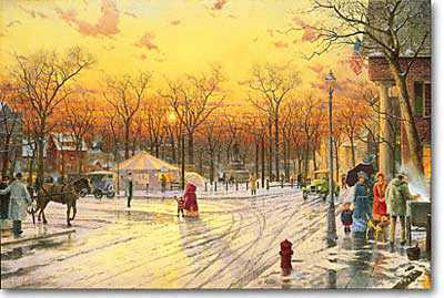 Town Square by Thomas Kinkade Pricing Limited Edition Print image