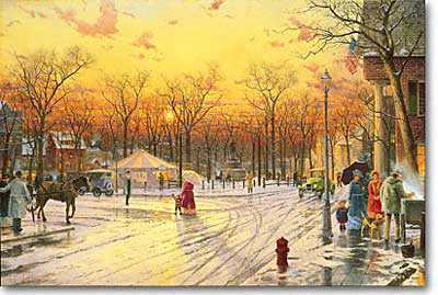 Town Square by Thomas Kinkade Pricing Limited Edition Print image