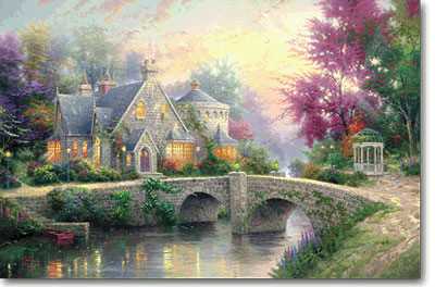 Lamplt Manor by Thomas Kinkade Pricing Limited Edition Print image