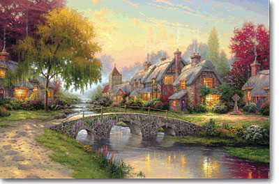 Cobblest Bridge by Thomas Kinkade Pricing Limited Edition Print image